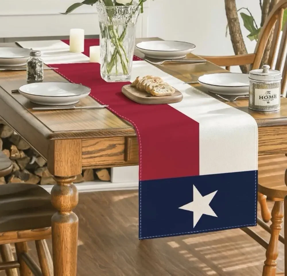 Texas Flag Table Runner Lone Star State Flag Decoration Patriotic Home